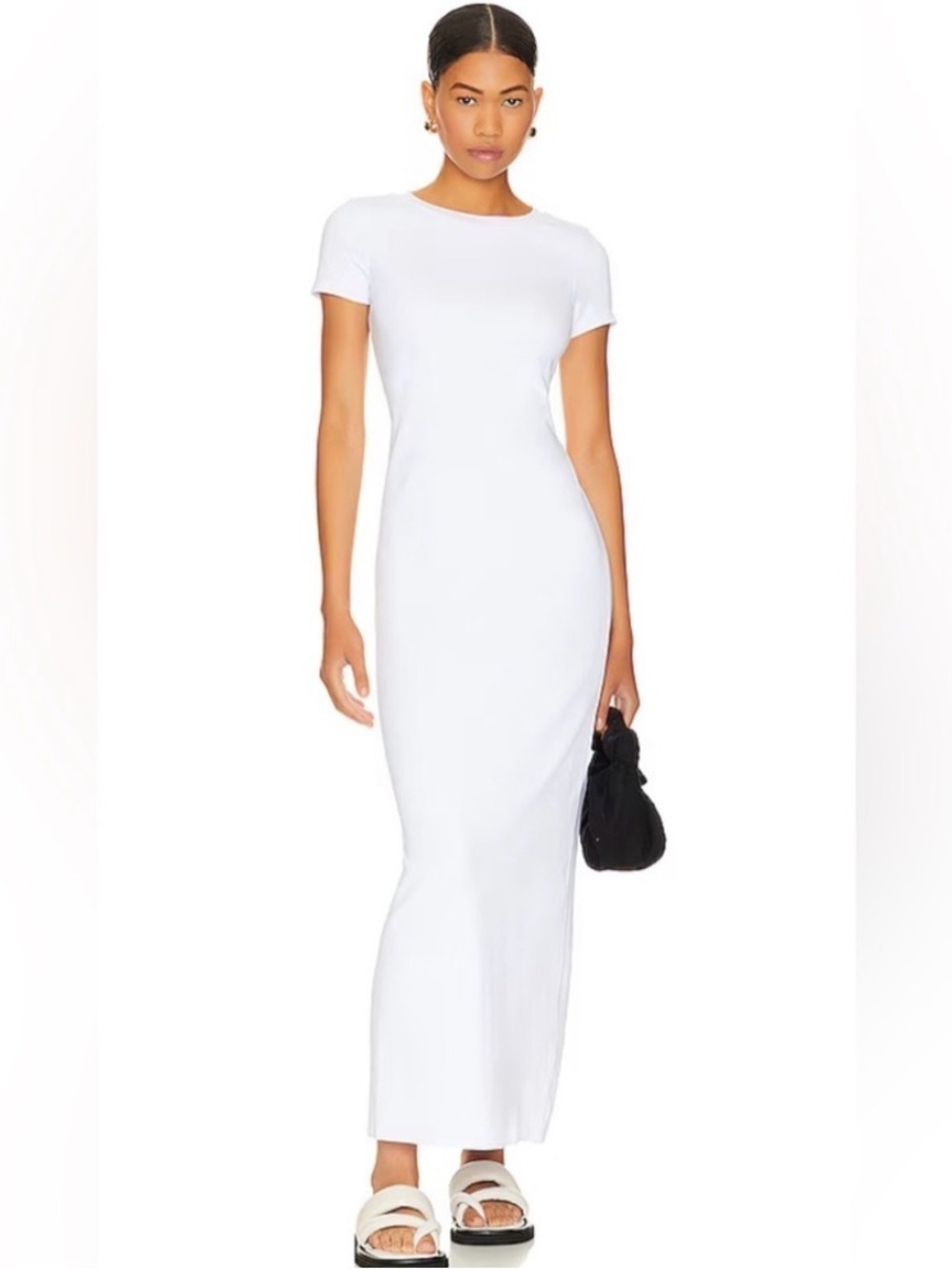SNDYS Blair Short Sleeve T-Shirt Maxi in White